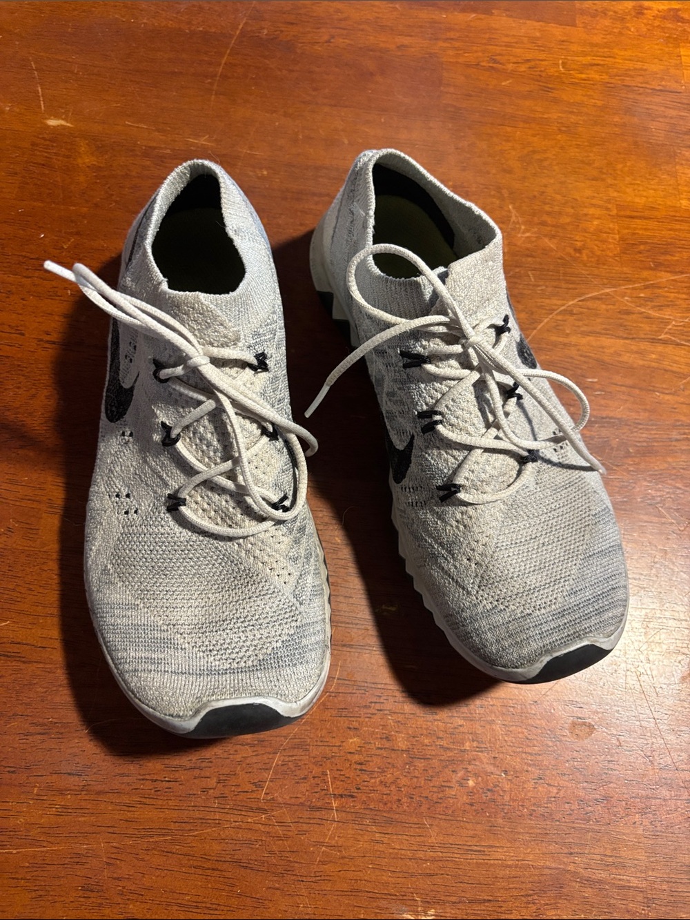 Nike Free 3.0 Women’s Light Grey Flyknit Lace-Up Athletic Shoes